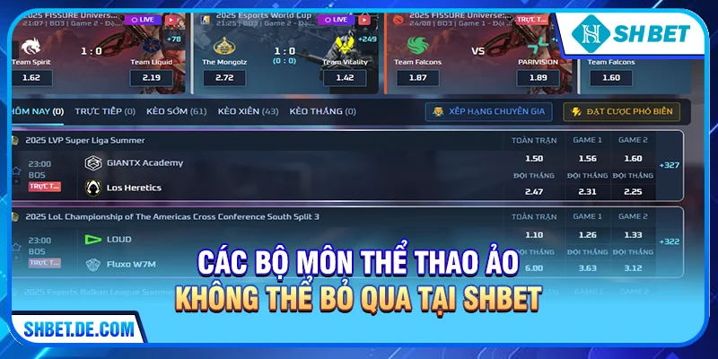 Các bộ môn Thể thao ảo không thể bỏ qua tại SHBET
