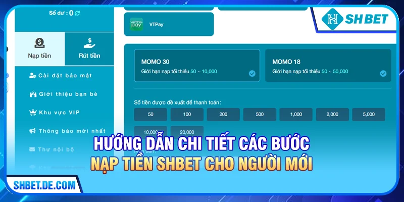 Hướng dẫn chi tiết các bước Nạp tiền SHBET cho người mới bắt đầu